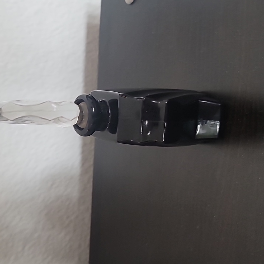 Vintage Black Glass Floral Empty Motif Perfume Bottle - Picture 6 of 9